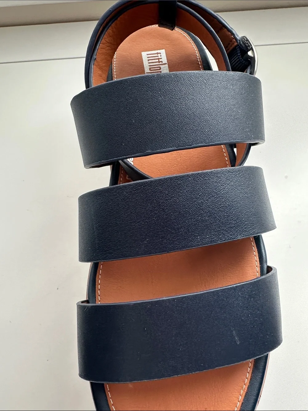 FitFlop Eloise Back Strap espadrille platform wedge sandals. Navy and NWOT!